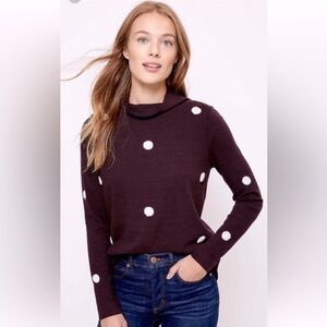 NWT LOFT 100% Cotton Dotted Mock Neck Sweatshirt sweater Size Medium